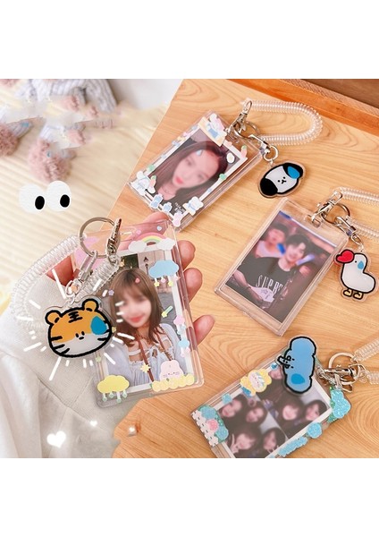 Ayı Tarzı Kpo Akrilik Şeffaf Fotocard Tutucu Kore Idol Kartı Fotoğraf Tutucu Sevimli Çizimli Çanta Kolye Okul Kırtasiye (Yurt Dışından) fırsatları
