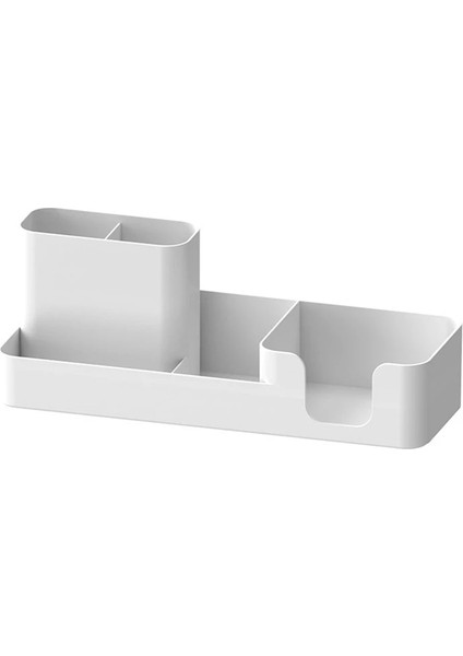 Wt Stili Çok Fonksiyonlu Masaüstü Kalem Tutucu Ofis Okul Saklama Kutusu Beyaz Plastik Kutu Masa Kalem Kalem Organizatör Cep Telefonu Braketi (Yurt Dışından)