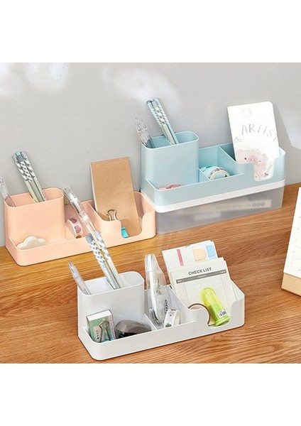 Wt Stili Çok Fonksiyonlu Masaüstü Kalem Tutucu Ofis Okul Saklama Kutusu Beyaz Plastik Kutu Masa Kalem Kalem Organizatör Cep Telefonu Braketi (Yurt Dışından) indirimleri