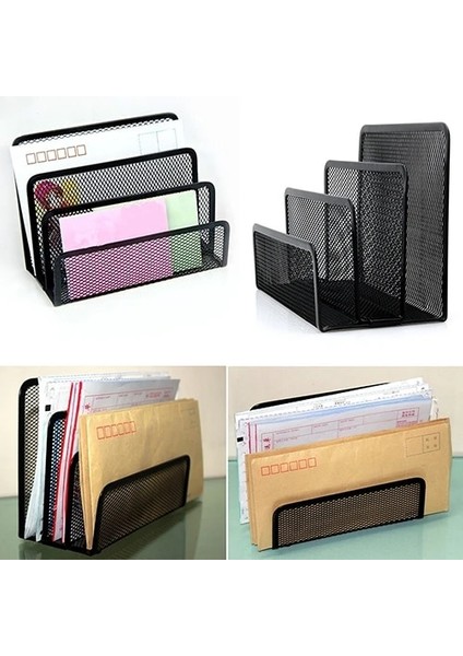 Siyah Stil Siyah Örgü Dosya Düzenleyici Mektup Sıralayıcısı Posta Iş Belge Tepsisi Masası Ofis Dosya Düzenleyici Tutucu Organizador Escritorio (Yurt Dışından) fırsatları