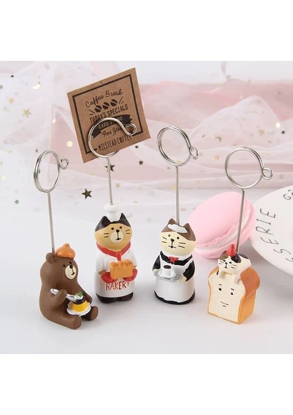 F Stili Sharkbang Kawaii Ekmek Kedi Reçine Not Tutacağı Klip Fotoğraf Kartı Standı Klasör Klipsi Dekoratif Klip Kawaii Kırtasiye (Yurt Dışından) fiyatları