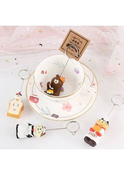 F Stili Sharkbang Kawaii Ekmek Kedi Reçine Not Tutacağı Klip Fotoğraf Kartı Standı Klasör Klipsi Dekoratif Klip Kawaii Kırtasiye (Yurt Dışından) fırsatları