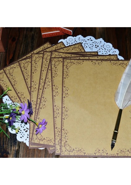 J-8 Sayfa Stili Avrupa Ülke Tarzı Mektup Pedleri Vintage Mesaj Yazma Kağıdı Zarf Mektup Kağıdı Okul Kırtasiye Noel Tedarik (Yurt Dışından)