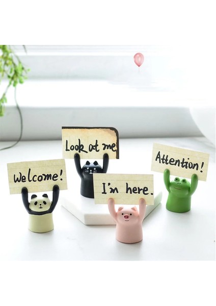 C-05 Tarzı Sevimli Karikatür Domuz Panda Kedi Kurbağa Şekli Fotoğraf Standı Memo Klip Kart Sahibinin Mesaj Not Tutucu Ofis Okul Ev Masası Süslemeleri (Yurt Dışından) fiyatları
