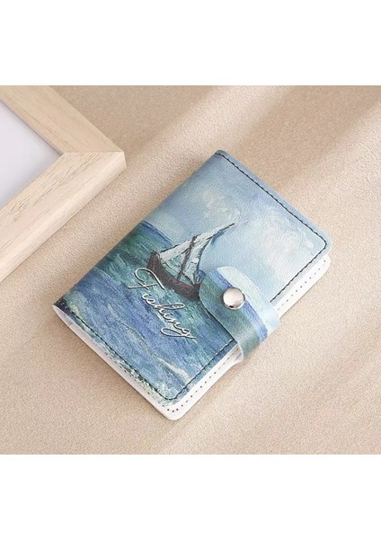 B Tarzı Yeni Çiçek Anime Kart Çantası Çoklu Kart Banka Kartı Çantası Kımlık Çantası Kadın Büyük Kapasiteli Kart Çantası Masa Assessories (Yurt Dışından)