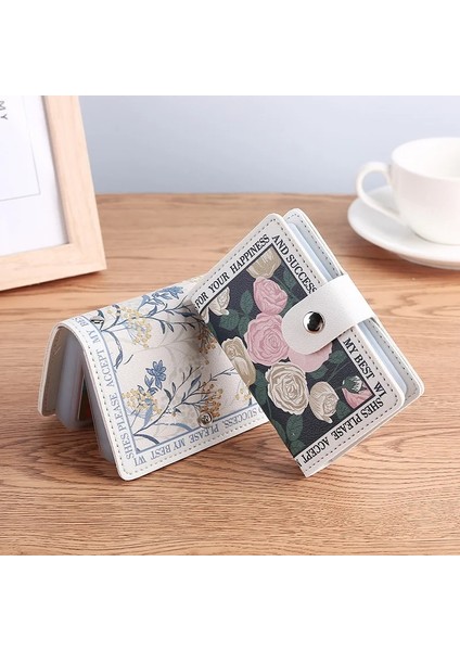 B Tarzı Yeni Çiçek Anime Kart Çantası Çoklu Kart Banka Kartı Çantası Kımlık Çantası Kadın Büyük Kapasiteli Kart Çantası Masa Assessories (Yurt Dışından) fırsatları