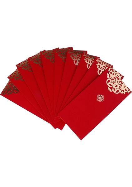 10 Adet Tarzı Ese Kırmızı Zarf Yaratıcı Hongbao Yeni Yıl Bahar Şenliği Doğum Günü Evlenmek Kırmızı Hediye Zarfı (Yurt Dışından)