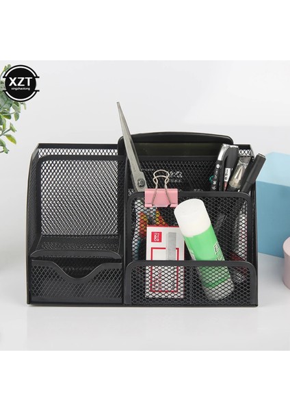 Kırmızı Stil Metal Ofis Organizatör Örgü Masaüstü Saklama Kutusu Kırtasiye Aksesuarları Kozmetik Tutucu Ofis Okul Ev Gereçleri (Yurt Dışından) fırsatları