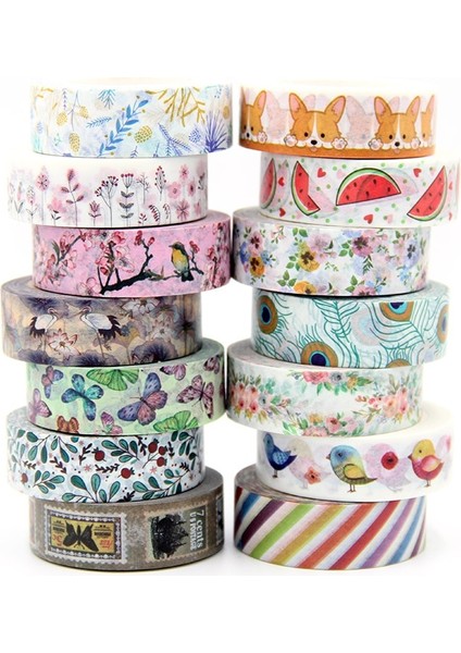 B188 Stili 1 Rulo Sevimli Lotkawaii Çiçek Gıda Hayvanlar Dekoratif Washi Bant Dıy Scrapbooking Maskeleme Bandı Okul Ofis Tedarik (Yurt Dışından) fiyatları