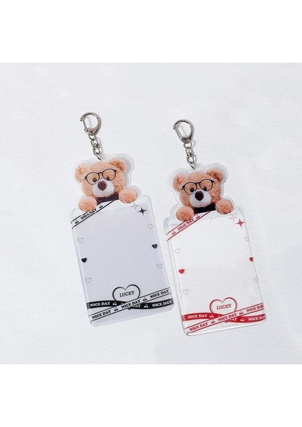 Siyah Stil Oyuncak Ayı Kpop Idol Fotocard Tutucu Pvc Kadın Kızlar Banka Kimlik Kartı Tutucu Anahtarlık Fotoğraf Kol Kılıfı Okul Kırtasiye (Yurt Dışından) fırsatları