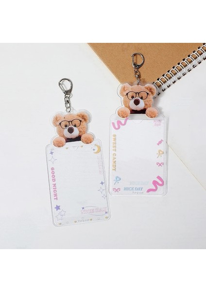 Siyah Stil Oyuncak Ayı Kpop Idol Fotocard Tutucu Pvc Kadın Kızlar Banka Kimlik Kartı Tutucu Anahtarlık Fotoğraf Kol Kılıfı Okul Kırtasiye (Yurt Dışından) indirimleri