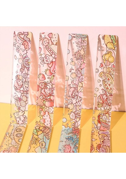 E Tarzı 15 cm Sevimli Çilek Tatlı Kız Plastik Cetvel Çok Fonksiyonlu Diy Çizim Araçları Öğrenci Çift Görevli Okul Ofis Malzemeleri (Yurt Dışından) fırsatları
