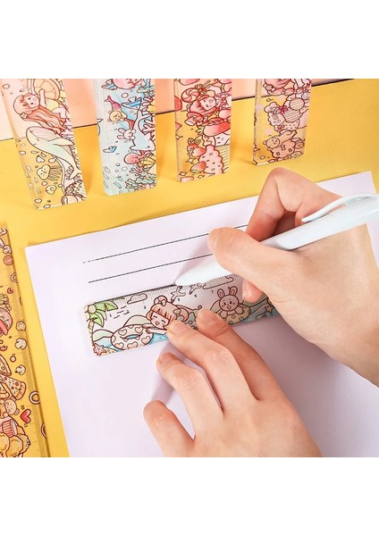E Tarzı 15 cm Sevimli Çilek Tatlı Kız Plastik Cetvel Çok Fonksiyonlu Diy Çizim Araçları Öğrenci Çift Görevli Okul Ofis Malzemeleri (Yurt Dışından) indirimleri
