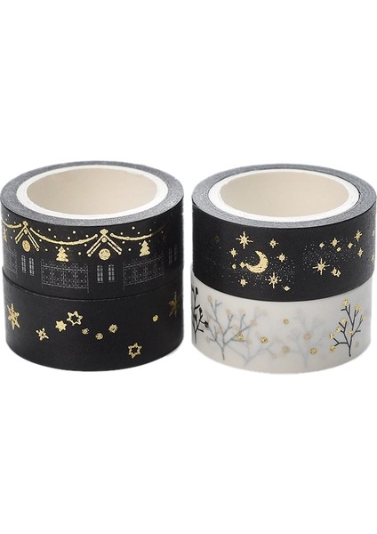 C Stili Ack Black Moon Stars Washi Kağıt Maskeleme Bantları 1.5cm x 5m Diy Scrapbooking Kalp Çıkartmaları Hediye Paketleme Etiketi (Yurt Dışından) modelleri