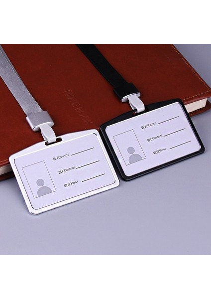 No.11 Stili Metal Rozetlik Kimlik Adı Etiketi Kapağı Şirket Fabrikası Personel Çalışanları Için Ofis Çalışma Kartı Tutacağı Kordonlu Otobüs Kartı Kılıfı (Yurt Dışından)