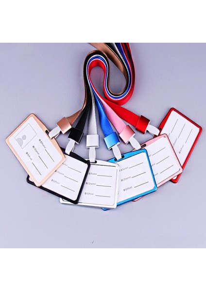 No.11 Stili Metal Rozetlik Kimlik Adı Etiketi Kapağı Şirket Fabrikası Personel Çalışanları Için Ofis Çalışma Kartı Tutacağı Kordonlu Otobüs Kartı Kılıfı (Yurt Dışından)