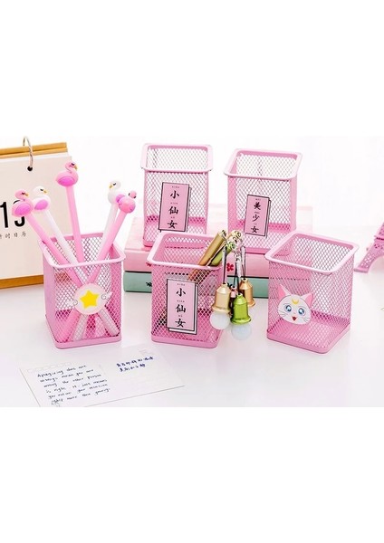 Sarı Stil Kawak Pik Demir Kalemlik Ofis Organizatör Kozmetik Makyaj Fırçaları Aracı Bardak Tutucu Kılıf Kalem Konteyner Ofis Malzemeleri (Yurt Dışından) modelleri