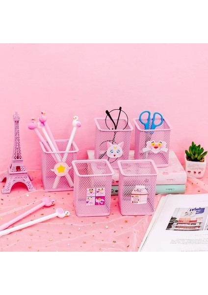 Sarı Stil Kawak Pik Demir Kalemlik Ofis Organizatör Kozmetik Makyaj Fırçaları Aracı Bardak Tutucu Kılıf Kalem Konteyner Ofis Malzemeleri (Yurt Dışından) indirimleri