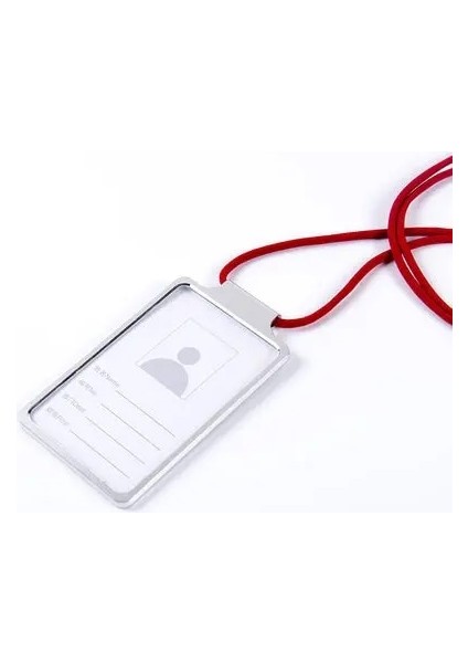 Şerit Kırmızı Stil Alüminyum Alaşımlı Dikey Isim Etiketi Rozet Sahipleri Kordon Ofis Şirket Malzemeleri ile Kimlik Kartı Sahipleri Iş Otobüsü Kart Sahibinin (Yurt Dışından)