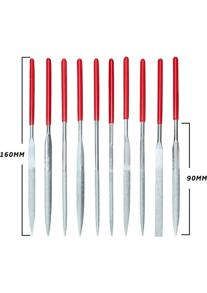 5312 Elmas Saatçi Eğe Seti 4X160 mm 10 Parça modelleri