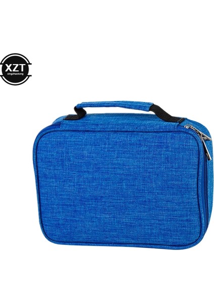 Mavi Stil 72 Delik Kırtasiye Kutusu 3 Bölmeli Tuval Kalem Kutusu Kumaş Kalem Kutusu Ayrılabilir Kalem Çizim Kalem Kutusu Sanat Kırtasiye (Yurt Dışından)