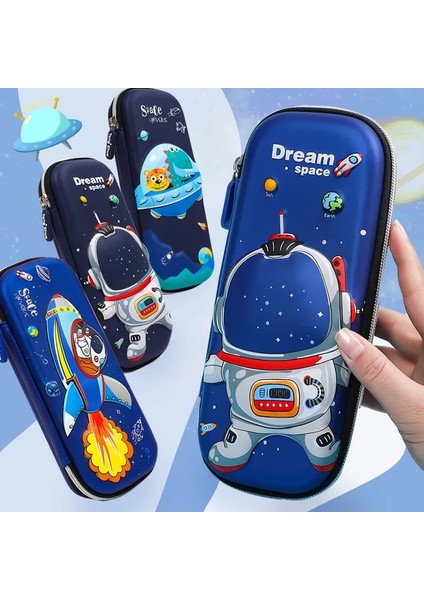 C Tarzı 3D Eva Kalem Kutusu Çocuk Karikatür Uzay Astronot Baskılı Kalem Kutusu Çevre Dostu Kırtasiye Kutusu Çocuklar Hediyeler (Yurt Dışından) modelleri