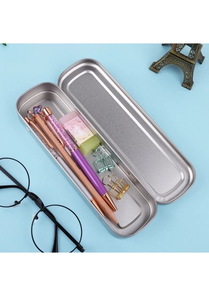 Demir Kalem Kutusu Taşınabilir Kalem Kutusu Öğrenci Kırtasiye Depolama Ofis Arzı (Yurt Dışından)