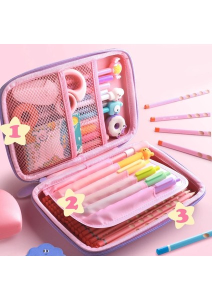 No.4 Stili 3D Eva Unicorn Sevimli Kalem Kutusu Karikatür Kırtasiye Kutusu Kalem Saklama Torbaları Büyük Kapasiteli Öğrenci Kalem Kutusu Okul Malzemeleri Hediyeler (Yurt Dışından) indirimleri