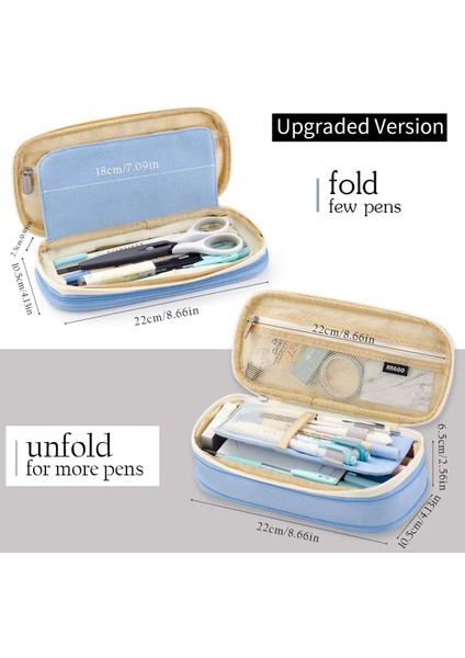 Turuncu Tarzı Kawaii Sevimli Öğrenciler Kalem Kutusu Renk Engelleme Sıkıştırma Kalem Çantası Yıkanabilir Çok Fonksiyonlu Kırtasiye Kutuları Ebedi Kalemler (Yurt Dışından) modelleri