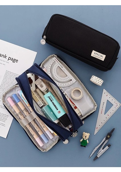 No.2 Tarzı Kalem Kutusu Siyah Estojo Escolar Kalem Kutusu Okul Malzemeleri Büyük Kapasiteli Kese Trousse Scolaire Kawaii Kırtasiye Kalem Kutusu (Yurt Dışından) fiyatları