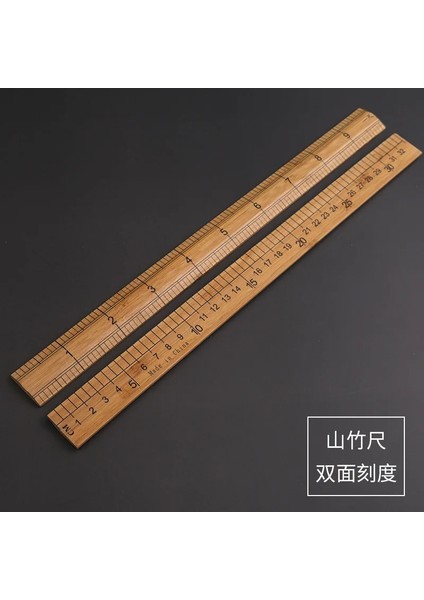 Açift Taraflımezuniyet Tarzı Dikiş Cetveli, Piyasa Cetveli, Ev Tipi Eski Moda Bambu Cetveli, Dikiş Cetveli, Kesim Mezura, Yüzük, 30CM Dikiş (Yurt Dışından)