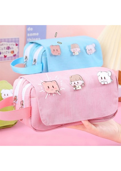 Estuche Stili Kalem Kutusu Kız Rozetleri Kawaii Estuche Para Lapices Sevimli Kore Kırtasiye Kalem Kutusu Kalemlik Sevimli Estojo Cartucheras Escolares (Yurt Dışından) fiyatları
