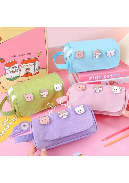 Estuche Stili Kalem Kutusu Kız Rozetleri Kawaii Estuche Para Lapices Sevimli Kore Kırtasiye Kalem Kutusu Kalemlik Sevimli Estojo Cartucheras Escolares (Yurt Dışından) modelleri
