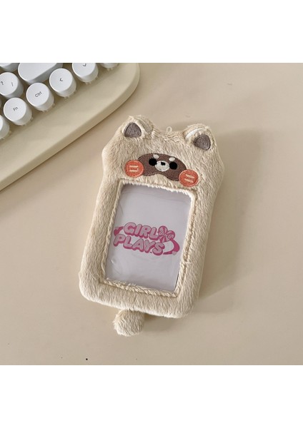 E Tarzı Kawaii Karikatür Hayvan Serisi Yumuşak Peluş 3 Inç Kpop Fotoğraflı Kart Tutucu Fotoğraf Kartı Tutucu Çanta Kolye Okul Kırtasiye (Yurt Dışından)