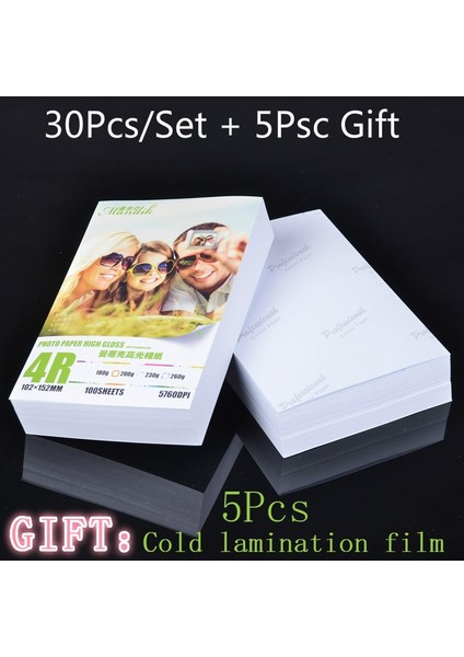 30 Adet 6 Inç 4r Stili 30 Yaprak Parlak 4r X6 Mürekkep Püskürtmeli Yazıcı Için Fotoğraf Kağıdı Kağıt Görüntüleme Malzemeleri Baskı Kağıdı Photograolor Kaplamalı (Yurt Dışından)