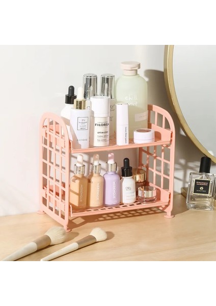 No.3 Tarzı Ins Masaüstü Saklama Kutusu Makyaj Kutusu Çift Katmanlı Depolama Rafı Masaüstü Depolama Rafı Masa Rafları Kozmetik Düzenleyici Depolama (Yurt Dışından)