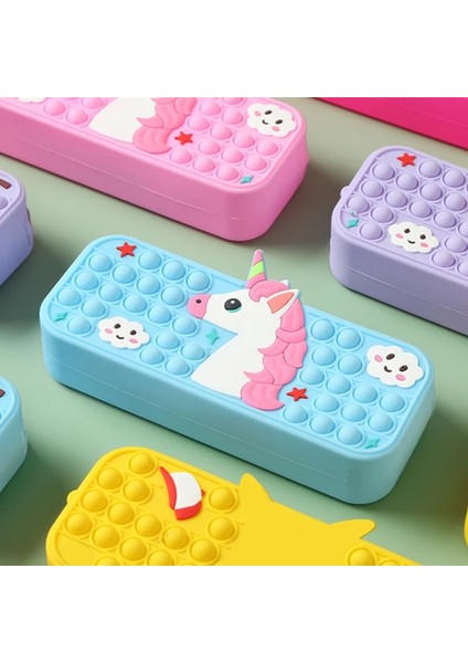 NO.532 Stili Lolede Sevimli Unicorn Dekompresyon Kalem Kutusu Kawaii Kalem Kutusu Öğrenci Kalem Çantası Cartable Scolaire Fille Kırtasiye Okul Öğeleri (Yurt Dışından) modelleri
