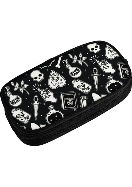 No.13 Tarzı Witchy Özü Sevimli Kalem Kutusu Erkek Kızlar Büyük Depolama Cadılar Bayramı Ürkütücü Cadı Kafatası Kalem Çantası Öğrencileri Kırtasiye (Yurt Dışından) fırsatları