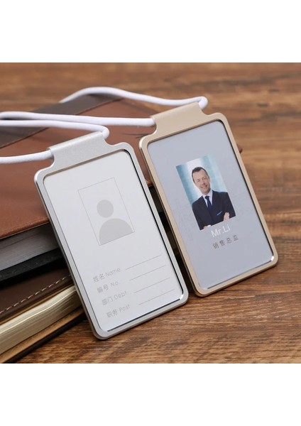 Şerit Mavi Tarzı Alüminyum Alaşımlı Dikey Isim Etiketi Rozet Sahipleri Kordon Ofis Şirket Malzemeleri ile Kimlik Kartı Sahipleri Iş Otobüsü Kart Sahibinin (Yurt Dışından) modelleri