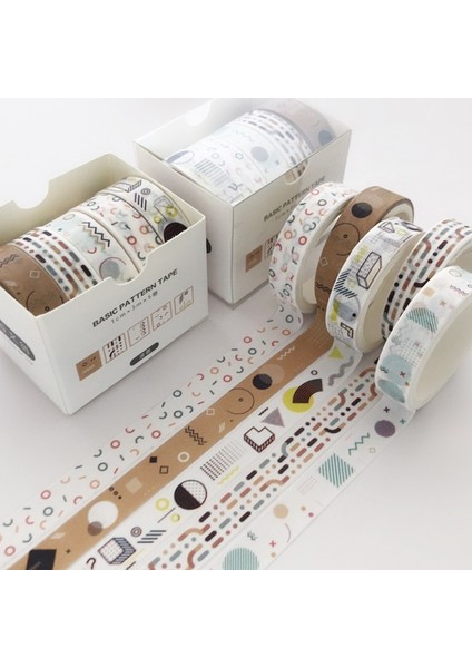 No.5 Tarzı Ack Temel Renk Serisi Kawaii Planlayıcısı El Kitabı Dekoratif Kağıt Washi Maskeleme Bandı Seti Okul Sanat Malzemeleri Kırtasiye (Yurt Dışından)