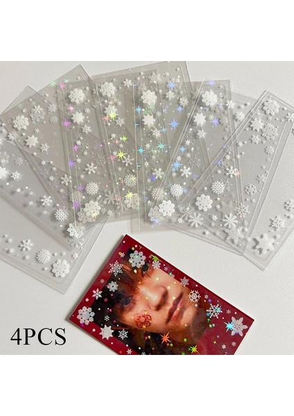 Pembe Tarzı Owflake Yıldız Kartı Kollu Dekoratif Çıkartmalar 3 Iotocards Kpop Idol Fotoğraf Koruyucu Kılıf Kapak Kart Sahibinin (Yurt Dışından) modelleri