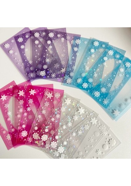 Pembe Tarzı Owflake Yıldız Kartı Kollu Dekoratif Çıkartmalar 3 Iotocards Kpop Idol Fotoğraf Koruyucu Kılıf Kapak Kart Sahibinin (Yurt Dışından) fırsatları