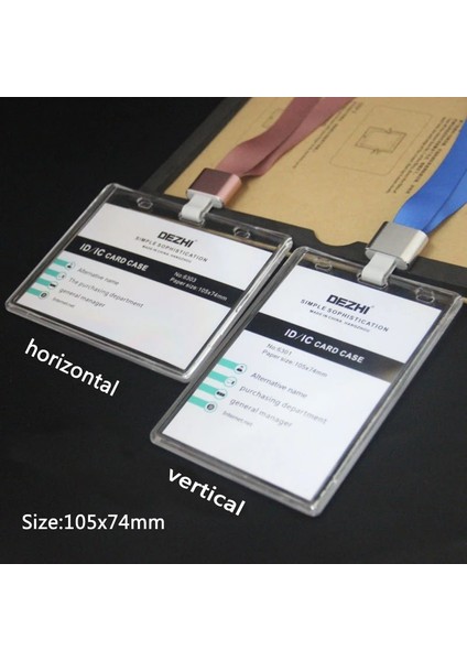 Dikey Gümüş Tarzı Dezhı- Plus Stil Şeffaf Rozet Tutucu + Polyester Ipi, Crystal Clear Id Ic Kart Sahibinin Özelleştirilmiş Ofis Tedarikçisi (Yurt Dışından) fiyatları
