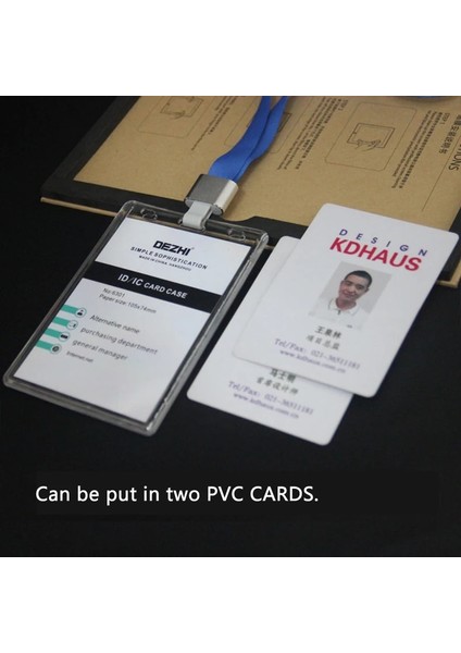 Dikey Gümüş Tarzı Dezhı- Plus Stil Şeffaf Rozet Tutucu + Polyester Ipi, Crystal Clear Id Ic Kart Sahibinin Özelleştirilmiş Ofis Tedarikçisi (Yurt Dışından) modelleri