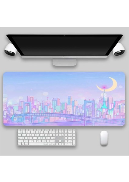 No.8 Tarzı Şehir Sanat Bilgisayar Mouse Pad Oyun Mousepad Oyun Büyük Mouse Pad Pembe Mause Halı Pc Masası Oyun Mat Klavye Sümen (Yurt Dışından)