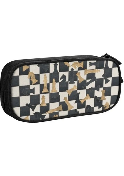 No.6 Stili Moda Satranç Sevimli Kalem Kutusu Erkek Kızlar Büyük Kapasiteli Satranç Tahtası Oyunu Kalem Kutusu Öğrencileri Kırtasiye (Yurt Dışından)