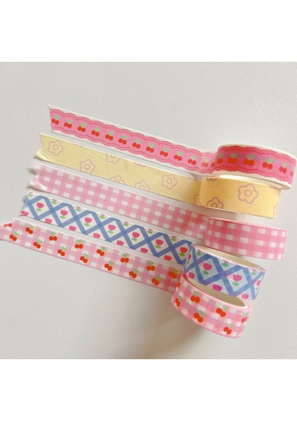 1 Adet B Tarzı K Izgara Kiraz Çiçeği Washi Bant Dekoratif Yapışkan Bant Renkli Maskeleme Bandı Sticker Scrapbooking Dıy Kırtasiye Bandı (Yurt Dışından)
