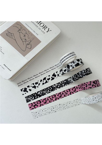 No.5 Tarzı Sevimli Inek Desen Washi Bantlar Deco El Hesabı Albümü Günlüğü Scrapbooking Dıy Maskeleme Bandı Kawaii Kore Kırtasiye Sanat Malzemeleri (Yurt Dışından) fiyatları