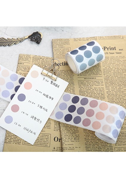 M Tarzı Temel Eleman Dekoratif Maskeleme Bandı Renk Büyük Nokta Washi Bant Diy Scrapbooking Washi Sticker Memo Etiket Deco Kırtasiye (Yurt Dışından) fırsatları