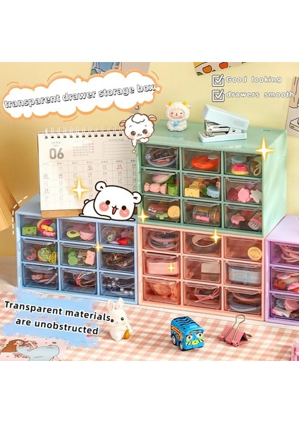 Mavi Stil 9 Izgara Çekmece Tipi Saklama Kutusu Küçük Kozmetik Plastik Organizatörler Kutusu Kawaii Öğrenci Sırası Kırtasiye Enkaz Takı Depolama Rafı (Yurt Dışından) fiyatları